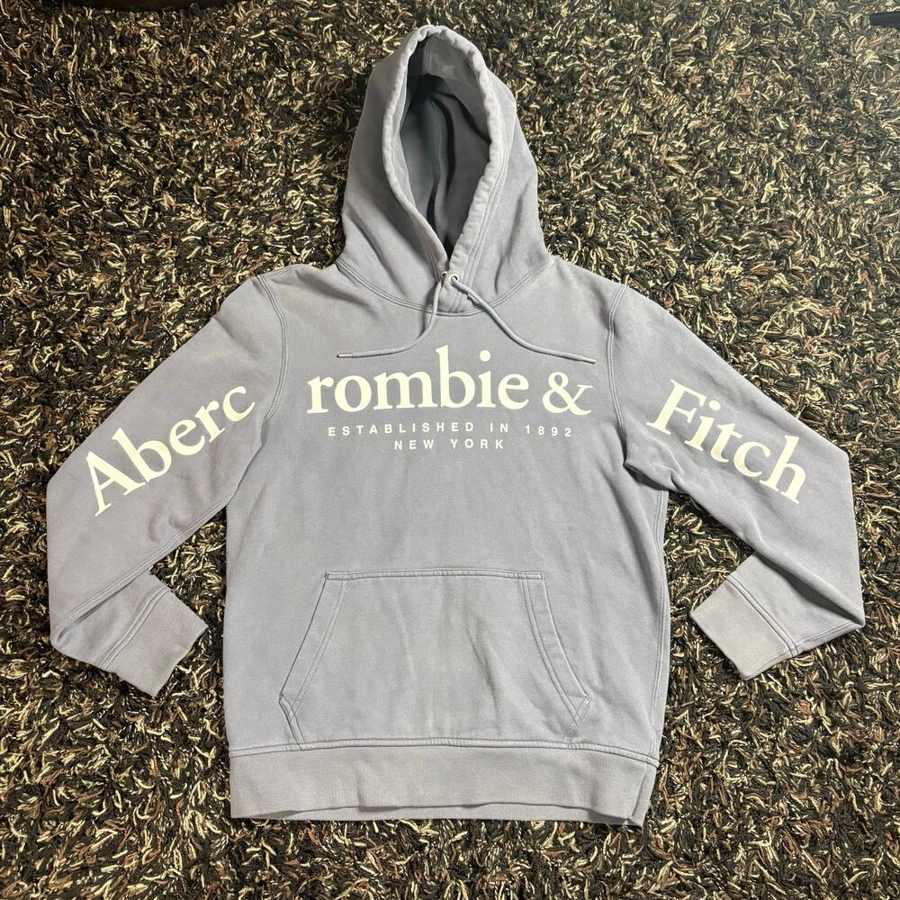 Abercrombie & Fitch Logo Hoodie Sweatshirt Gray Women’s‎  Size S Preowned
